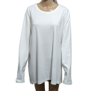 100% Cotton Westbound Woman White Long Sleeve Tee Size 3X
